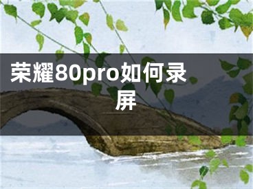 荣耀80pro如何录屏 