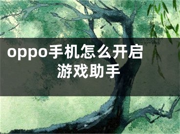 oppo手机怎么开启游戏助手 