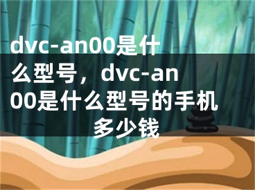 dvc-an00是什么型号，dvc-an00是什么型号的手机多少钱