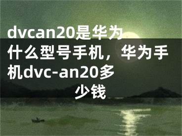 dvcan20是华为什么型号手机，华为手机dvc-an20多少钱