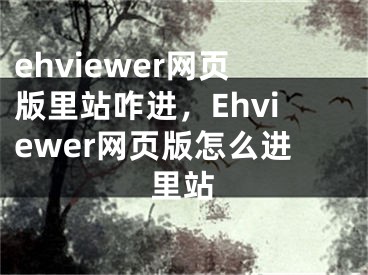 ehviewer网页版里站咋进，Ehviewer网页版怎么进里站