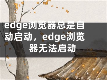 edge浏览器总是自动启动，edge浏览器无法启动