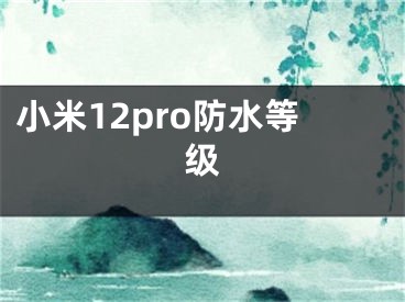 小米12pro防水等级