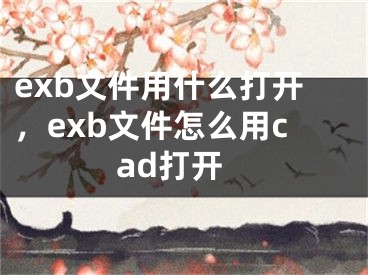 exb文件用什么打开，exb文件怎么用cad打开 