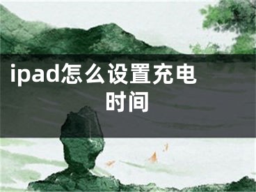 ipad怎么设置充电时间