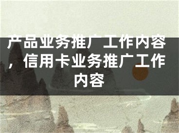 产品业务推广工作内容，信用卡业务推广工作内容