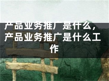 产品业务推广是什么，产品业务推广是什么工作 