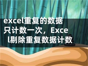 excel重复的数据只计数一次，Excel剔除重复数据计数