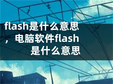 flash是什么意思，电脑软件flash是什么意思