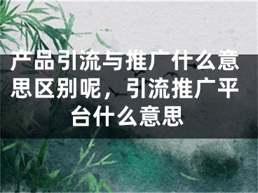 产品引流与推广什么意思区别呢，引流推广平台什么意思 