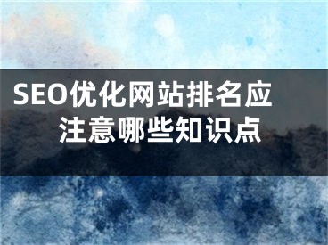 SEO优化网站排名应注意哪些知识点