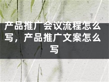 产品推广会议流程怎么写，产品推广文案怎么写