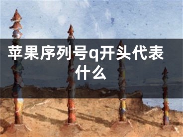 苹果序列号q开头代表什么