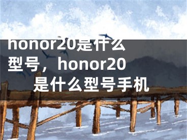honor20是什么型号，honor20是什么型号手机