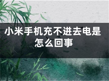 小米手机充不进去电是怎么回事