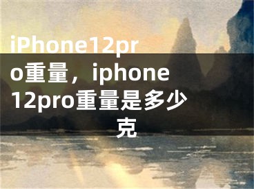 iPhone12pro重量，iphone12pro重量是多少克