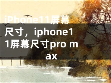 iPhone11屏幕尺寸，iphone11屏幕尺寸pro max
