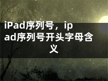 iPad序列号，ipad序列号开头字母含义