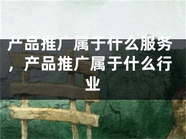 产品推广属于什么服务，产品推广属于什么行业