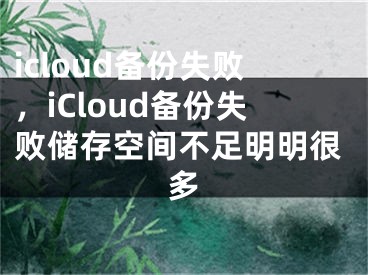 icloud备份失败，iCloud备份失败储存空间不足明明很多