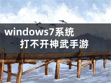 windows7系统打不开神武手游