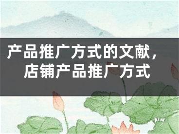 产品推广方式的文献，店铺产品推广方式