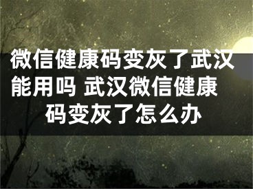 微信健康码变灰了武汉能用吗 武汉微信健康码变灰了怎么办