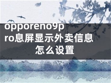 opporeno9pro息屏显示外卖信息怎么设置