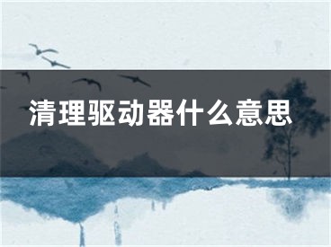 清理驱动器什么意思