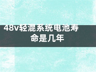 48v轻混系统电池寿命是几年