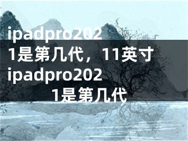 ipadpro2021是第几代，11英寸ipadpro2021是第几代