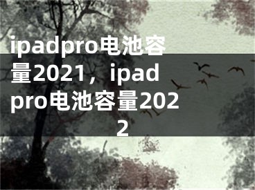 ipadpro电池容量2021，ipadpro电池容量2022