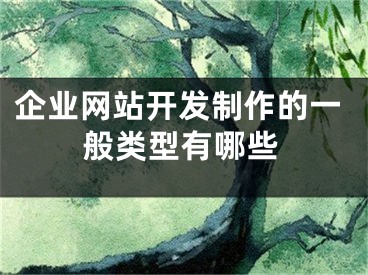 企业网站开发制作的一般类型有哪些 