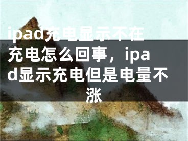 ipad充电显示不在充电怎么回事，ipad显示充电但是电量不涨