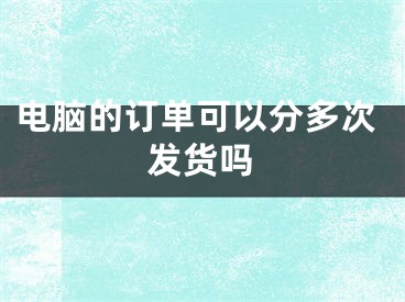 电脑的订单可以分多次发货吗