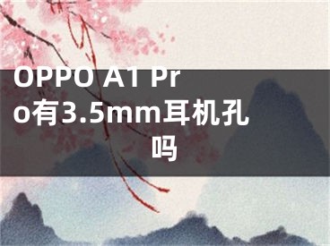 OPPO A1 Pro有3.5mm耳机孔吗