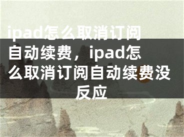 ipad怎么取消订阅自动续费，ipad怎么取消订阅自动续费没反应