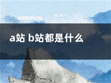 a站 b站都是什么