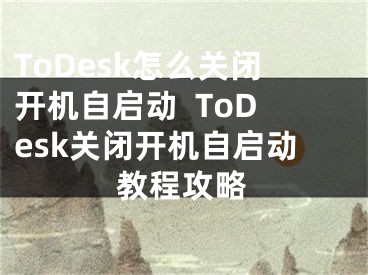ToDesk怎么关闭开机自启动  ToDesk关闭开机自启动教程攻略