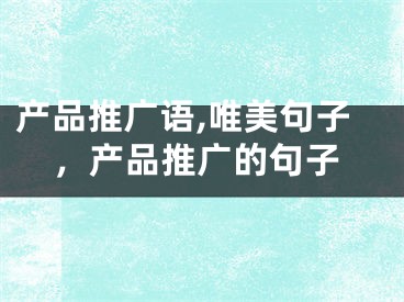 产品推广语,唯美句子，产品推广的句子