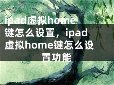 ipad虚拟home键怎么设置，ipad虚拟home键怎么设置功能