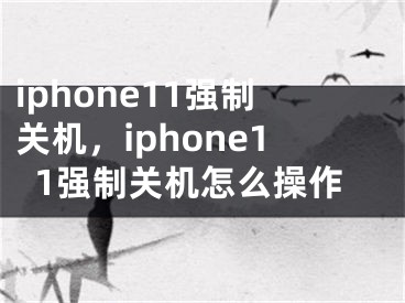 iphone11强制关机，iphone11强制关机怎么操作