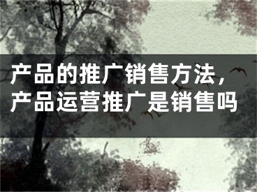产品的推广销售方法，产品运营推广是销售吗