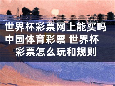 世界杯彩票网上能买吗中国体育彩票 世界杯彩票怎么玩和规则