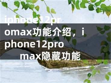 iphone12promax功能介绍，iphone12promax隐藏功能