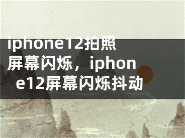 iphone12拍照屏幕闪烁，iphone12屏幕闪烁抖动