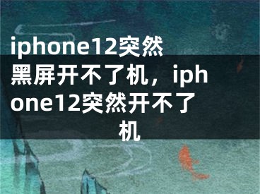 iphone12突然黑屏开不了机，iphone12突然开不了机
