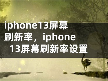 iphone13屏幕刷新率，iphone13屏幕刷新率设置