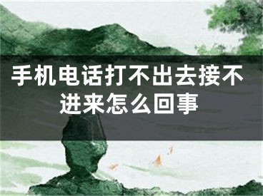 手机电话打不出去接不进来怎么回事 