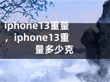 iphone13重量，iphone13重量多少克